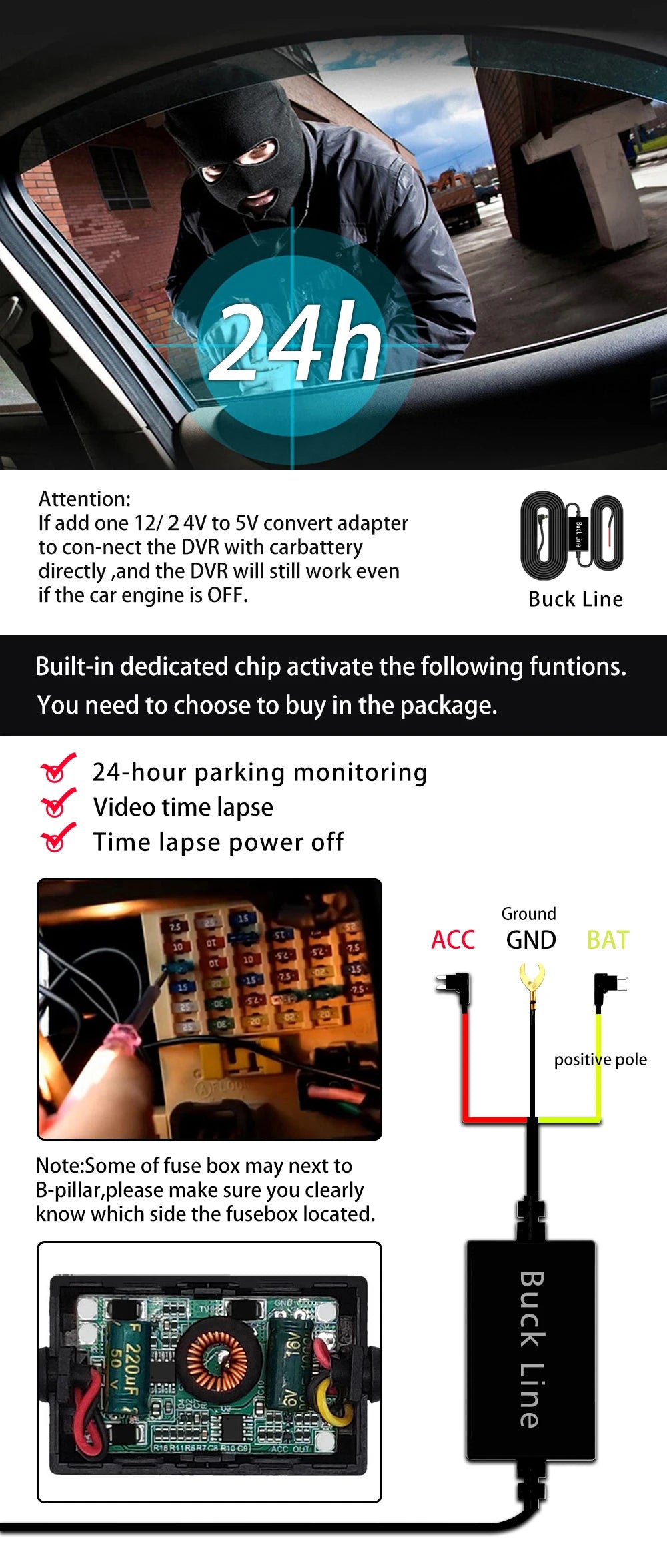 dashcam triple GPS WiFi contenu colis - Drive Live