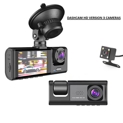 dashcam voiture 3 caméras 1080P vision nocturne avant habitacle arrière - Drive Live