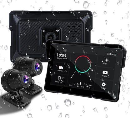 dashcam moto 2K écran 7 pouces tactile CarPlay IP67 - Drive Live