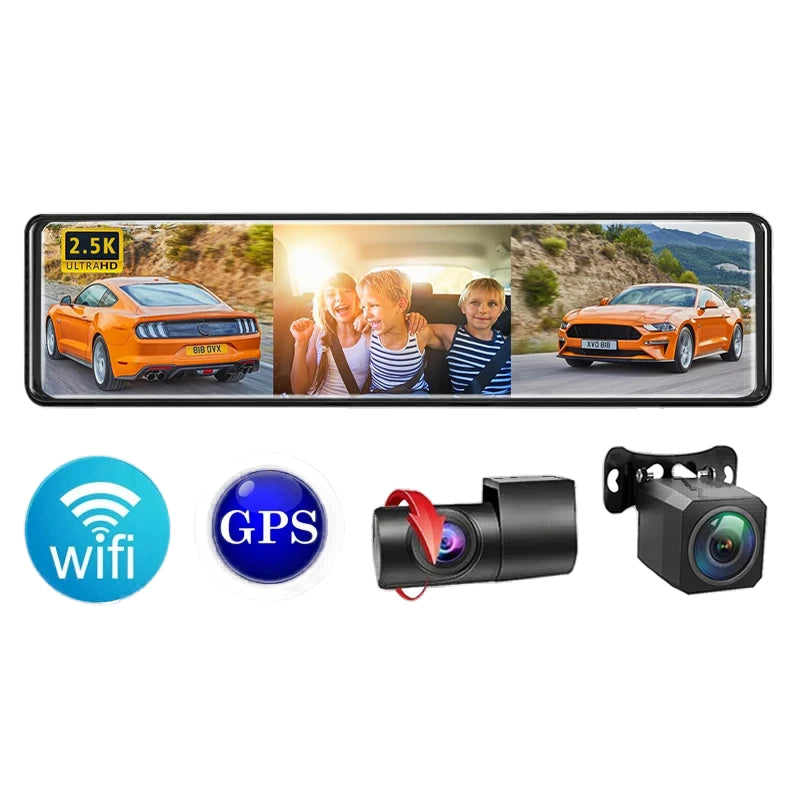 dashcam triple avant arrière habitacle GPS WiFi 24h - Drive Live