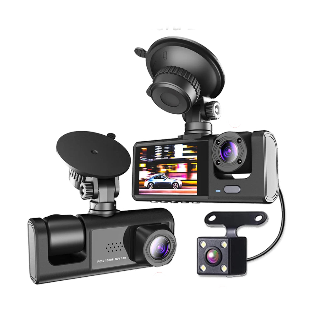 dashcam triple caméra 1080P 360 avant habitacle arrière - Drive Live