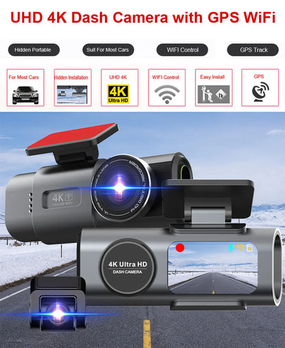 Dashcam 4K WiFi GPS Avant Arrière Vision Nocturne | Drive Live