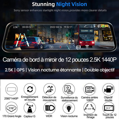 rétroviseur dashcam HD GPS vision nocturne Sony - Drive Live