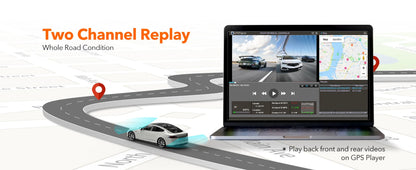 Dashcam Rétroviseur 4K + Cam Arrière 1080p + Mode Parking 24h/24