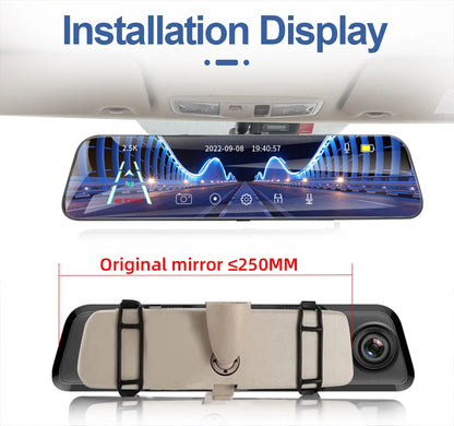 Dashcam HD Rétroviseur Avant Arrière + GPS + Mode Parking 24/24