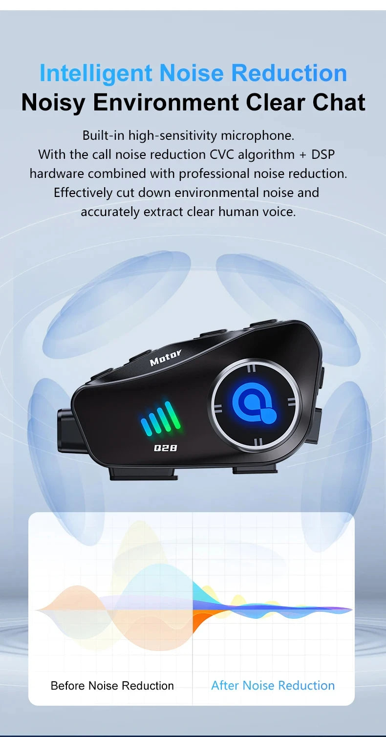 Intercom Bluetooth + Dashcam Casque Moto 1080P | Drive Live