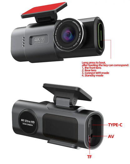 Dashcam 4K WiFi GPS Avant Arrière Vision Nocturne | Drive Live