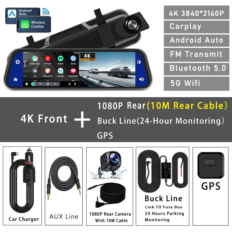 dashcam rétroviseur variante 2 caméras 10m - Drive Live