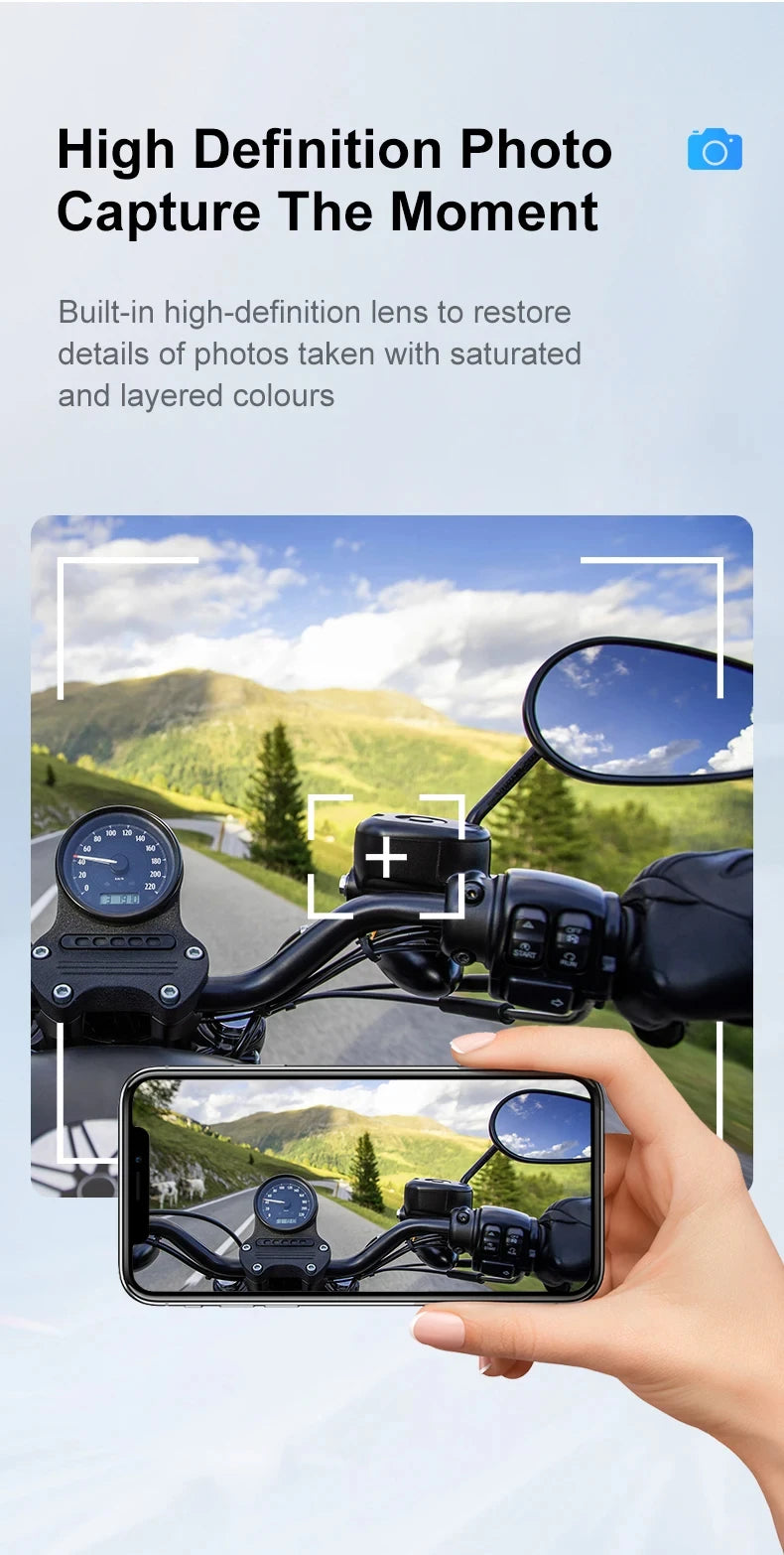intercom moto caméra 1080P transfert USB - Drive Live