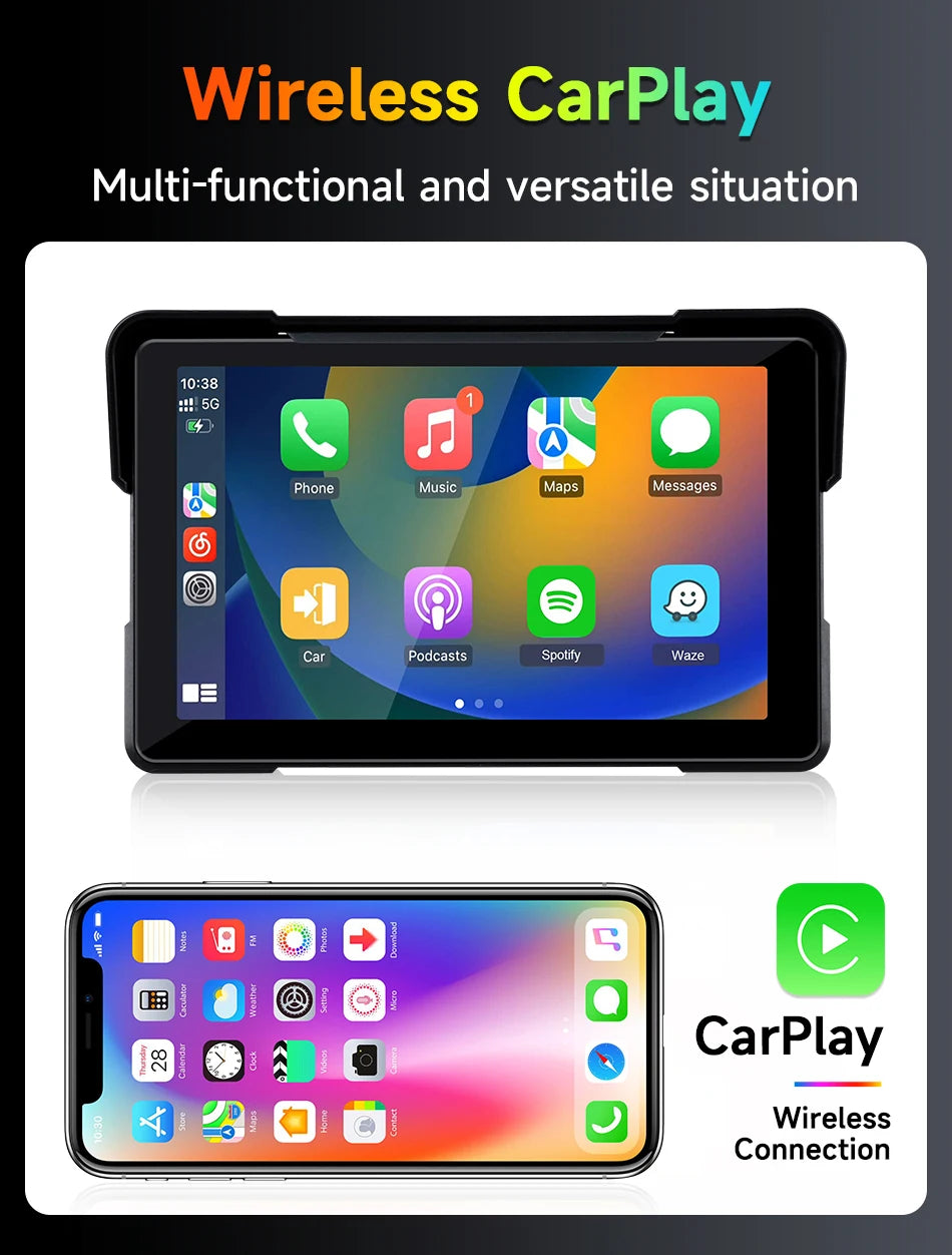 Dashcam Moto 2K Écran 7" CarPlay IP67 Vision Nocturne | Drive Live