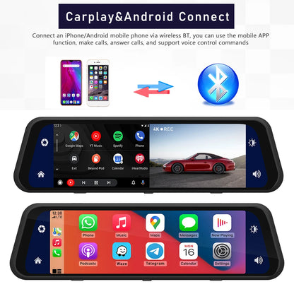 Dashcam Rétroviseur 4K 360° + GPS + Carplay/Android Auto