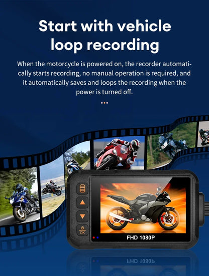 Caméra Moto Double Waterproof IP67 Écran 3" G-Sensor | Drive Live