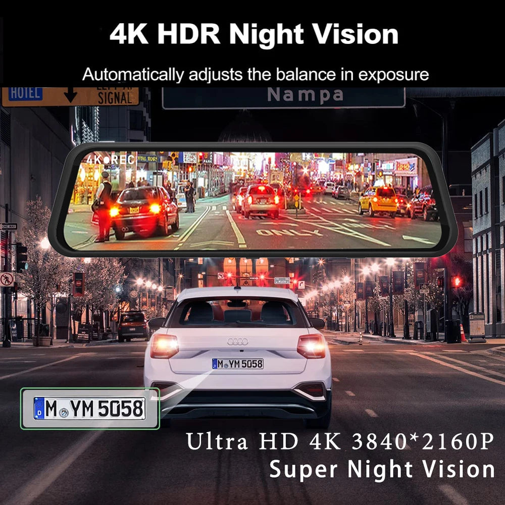 dashcam 4K WiFi avant arrière vision nocturne - Drive Live