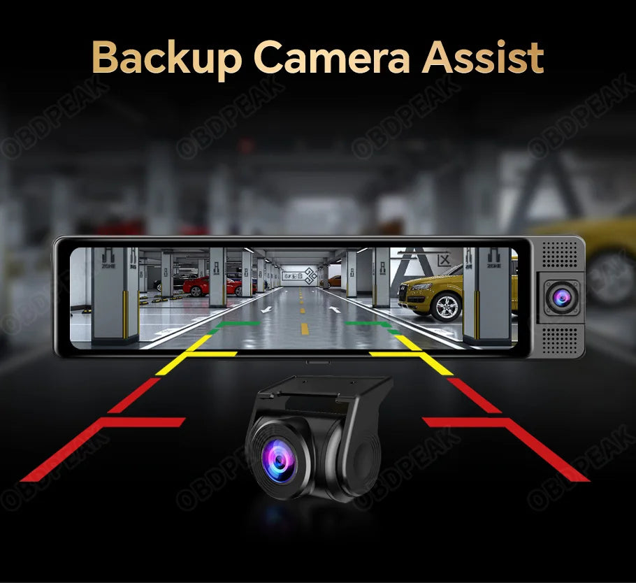 DashCam Rétroviseur 4K 360° + Vision Nocturne