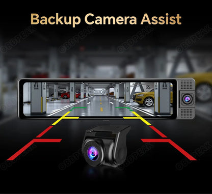 DashCam Rétroviseur 4K 360° + Vision Nocturne