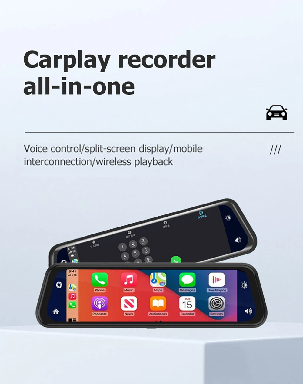 caméra embarquée 4K CarPlay installation pare-brise - Drive Live