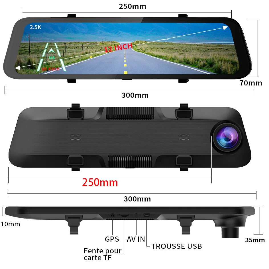rétroviseur dashcam GPS enregistrement boucle - Drive Live