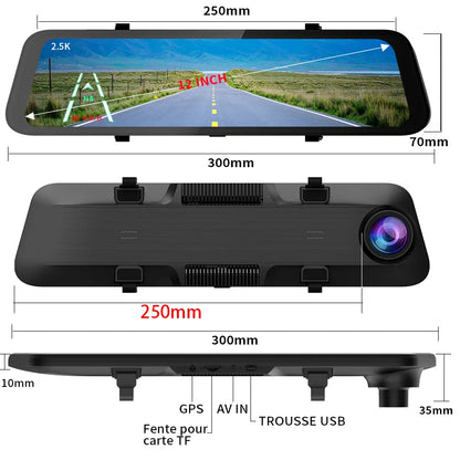 rétroviseur dashcam GPS enregistrement boucle - Drive Live