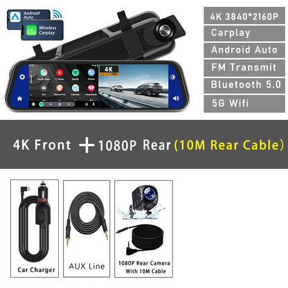 dashcam rétroviseur variante 2 caméras 10m parking 24h - Drive Live