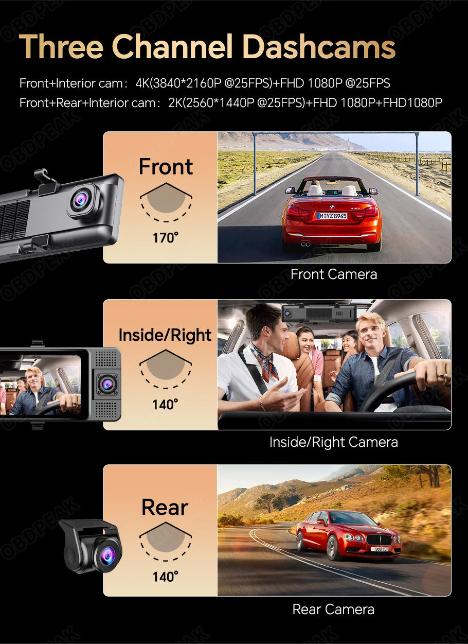 dashcam rétroviseur 4K 360 nuit jour - Drive Live