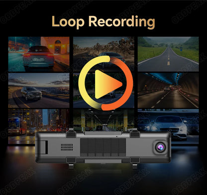 DashCam Rétroviseur 4K 360° + Vision Nocturne