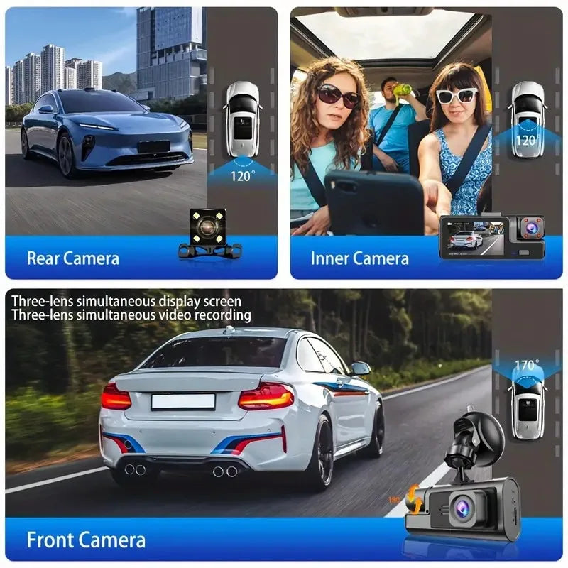 Dashcam HD 2 ou 3 Caméras Vision Nocturne Habitacle | Drive Live