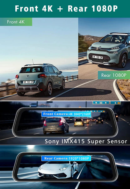 dashcam rétroviseur 4K WiFi contenu colis - Drive Live