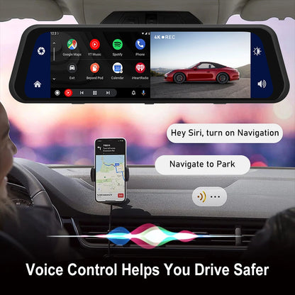 Dashcam Rétroviseur 4K 360° + GPS + Carplay/Android Auto