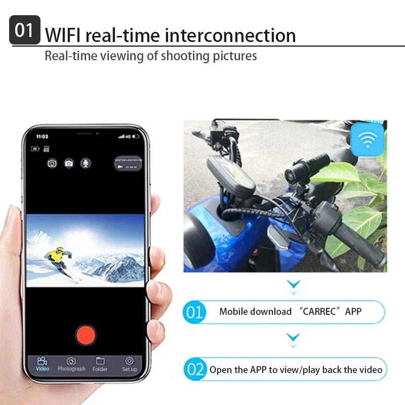 dashcam moto casque WiFi variante sans carte mémoire - Drive Live