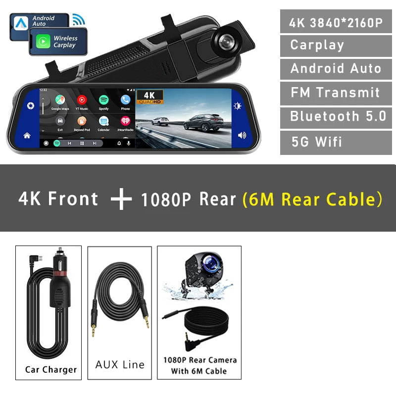 dashcam rétroviseur variante 2 caméras 6m - Drive Live