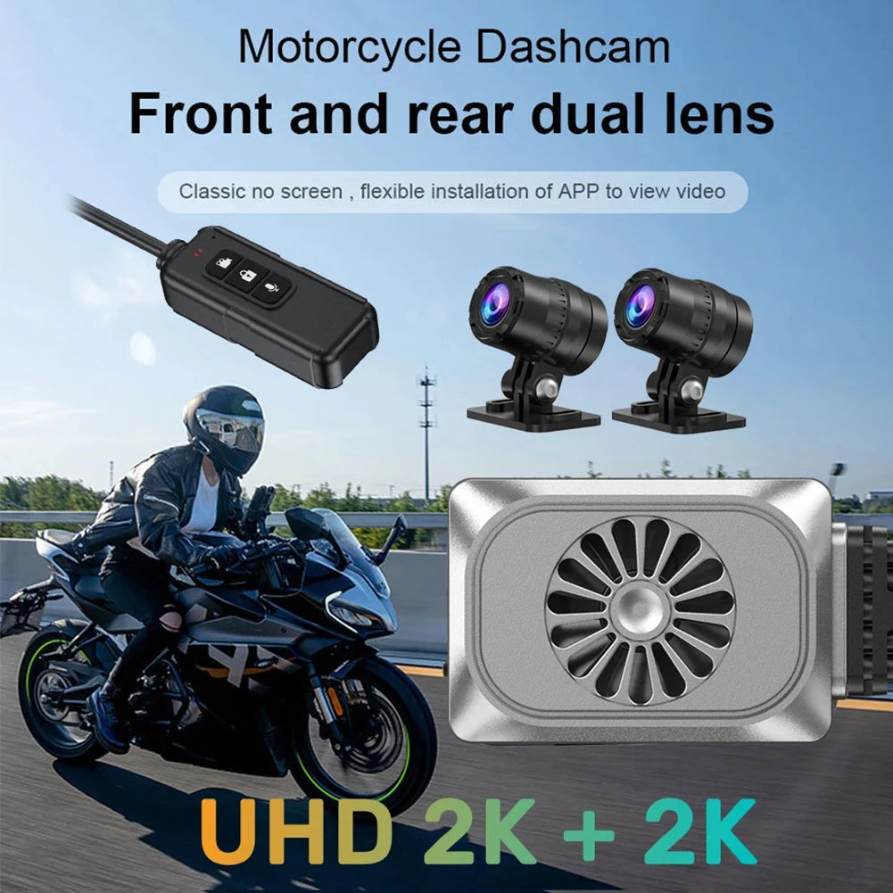 Caméra de Moto Double Vision Nocturne et GPS 2K