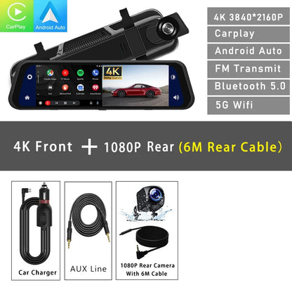 dashcam rétroviseur variante 4K câble 6m sans GPS - Drive Live