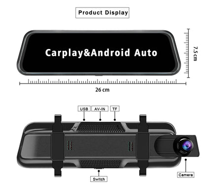Dashcam 4K Rétroviseur 360° Wi-Fi + Mode Parking 24h/24