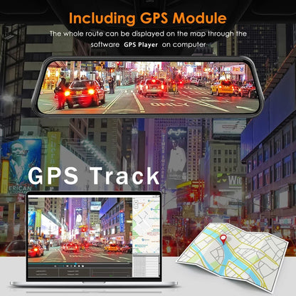 Dashcam Rétroviseur 4K 360° + GPS + Carplay/Android Auto