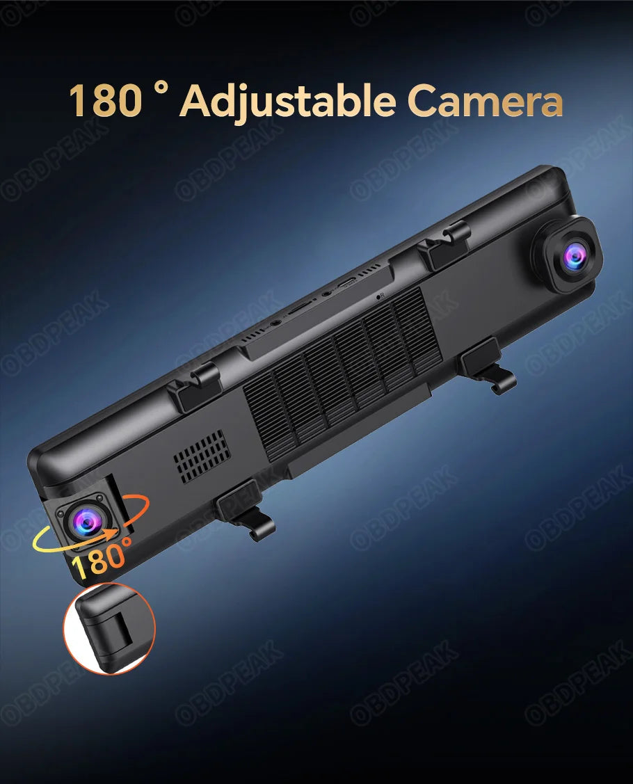 DashCam Rétroviseur 4K 360° + Vision Nocturne