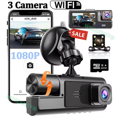 Dashcam HD 2 ou 3 Caméras Vision Nocturne Habitacle | Drive Live