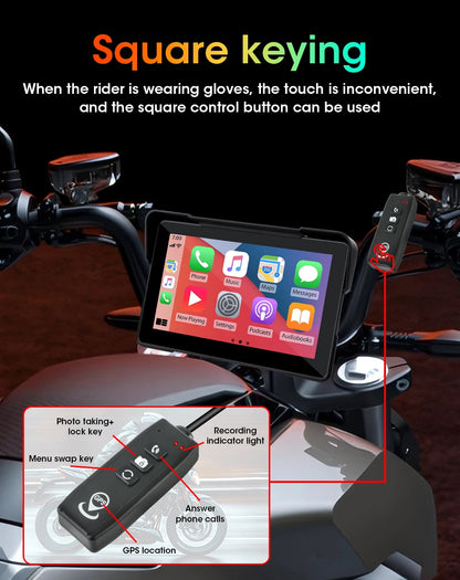 Dashcam Moto 2K Écran 7" CarPlay IP67 Vision Nocturne | Drive Live