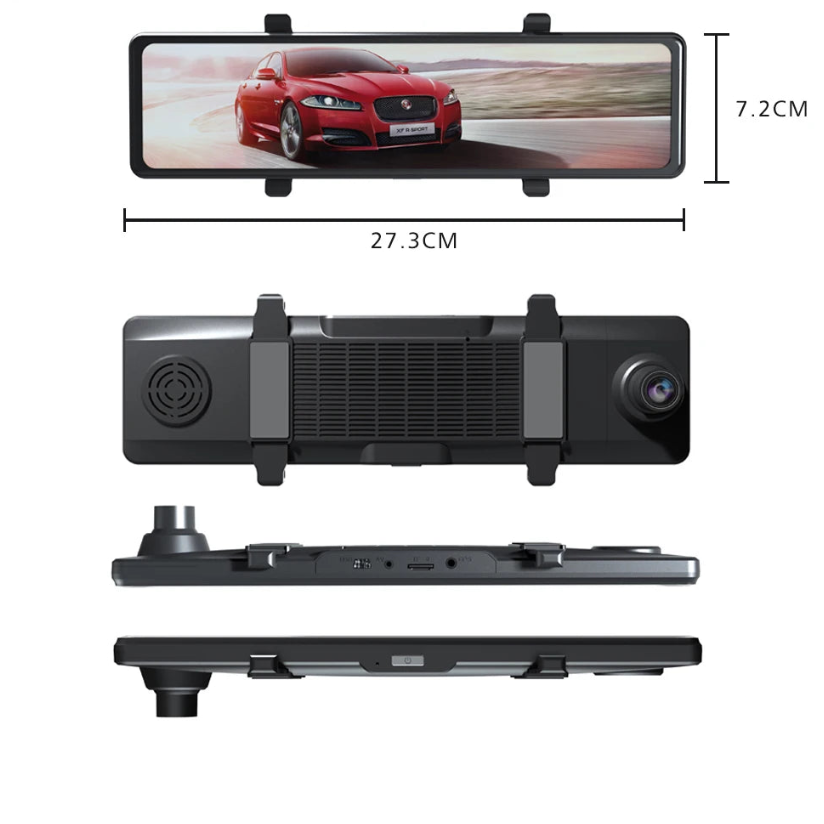 caméra triple embarquée GPS WiFi vue arrière - Drive Live