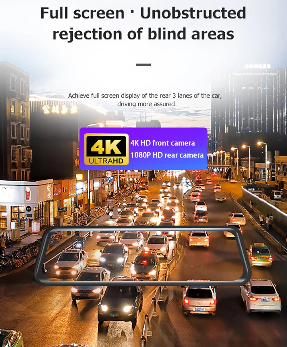 Dashcam Rétroviseur Intérieur Avant + Arrière Ultra 2K