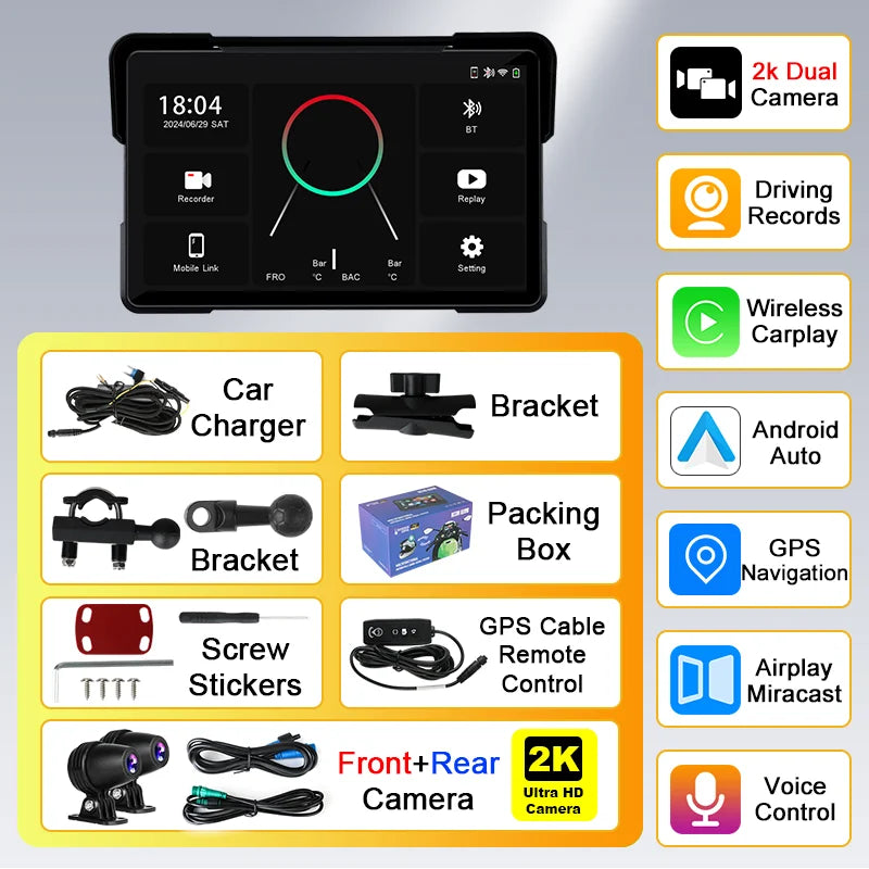 dashcam moto variante 2 caméras 2K avant arrière - Drive Live