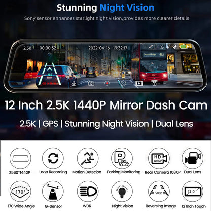dashcam rétroviseur HD mode parking surveillance - Drive Live