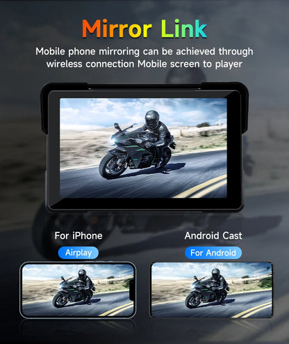 Dashcam Moto 2K Écran 7" CarPlay IP67 Vision Nocturne | Drive Live