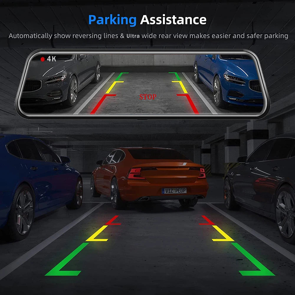 Dashcam Rétroviseur 4K 360° + GPS + Carplay/Android Auto