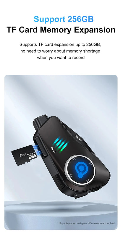 Intercom Bluetooth + Dashcam Casque Moto 1080P | Drive Live
