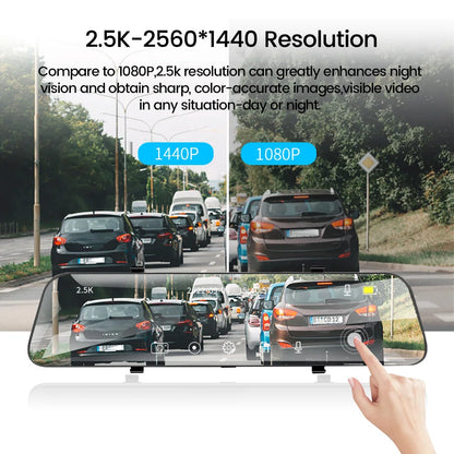 Dashcam HD Rétroviseur Avant Arrière + GPS + Mode Parking 24/24