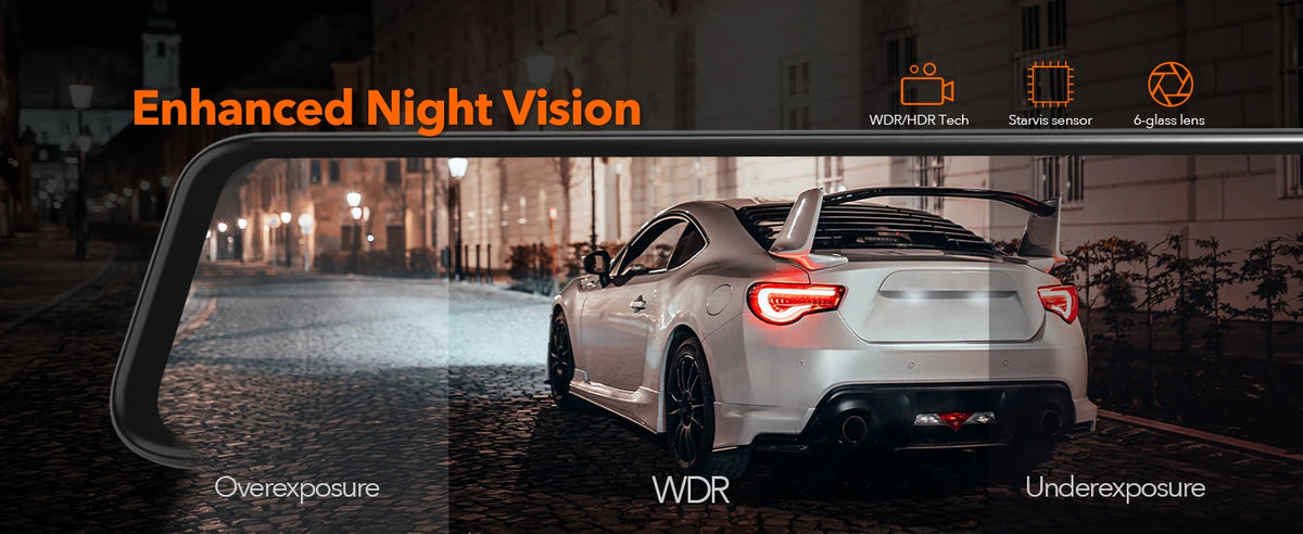 rétroviseur 4K nuit jour comparaison - Drive Live
