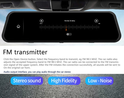 Dashcam Rétroviseur 4K 360° + GPS + Carplay/Android Auto