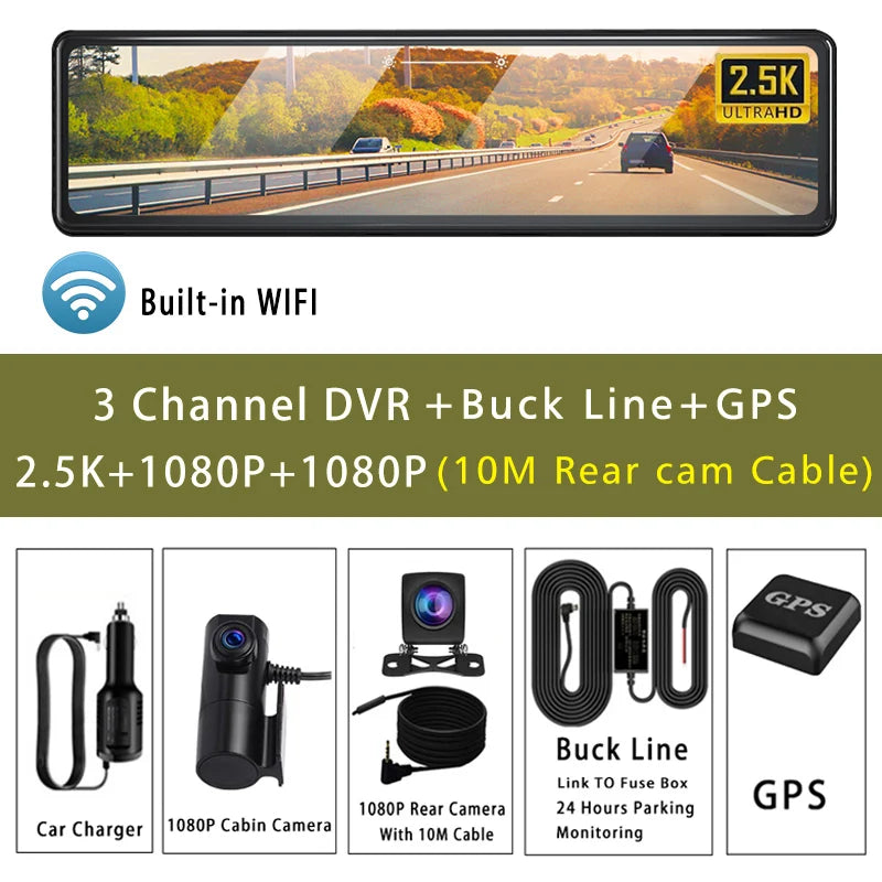 dashcam triple variantes GPS 24h câble 10m - Drive Live