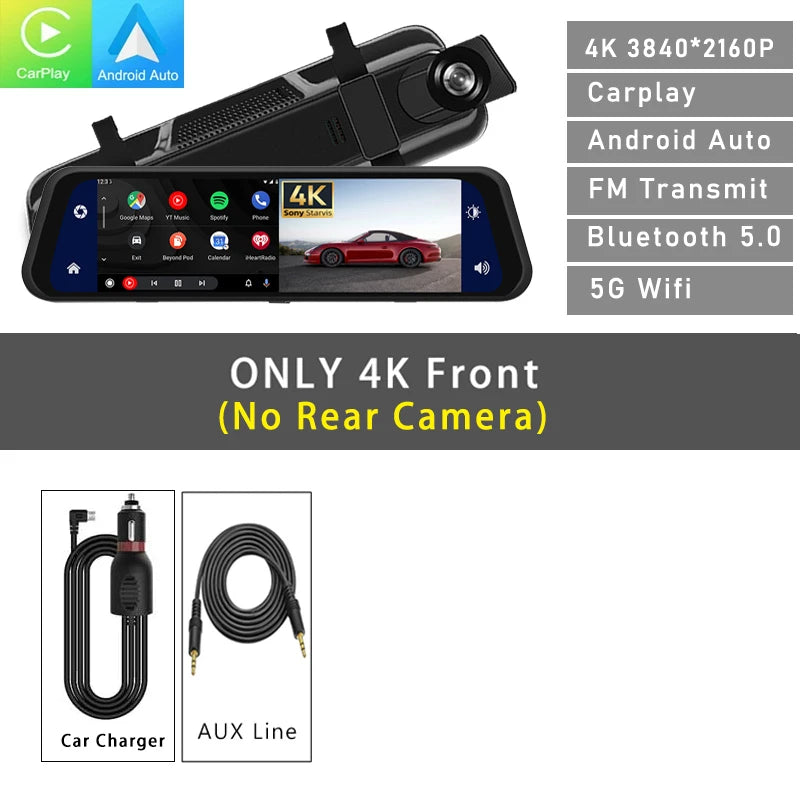 dashcam rétroviseur variante 4K 1 caméra seule - Drive Live