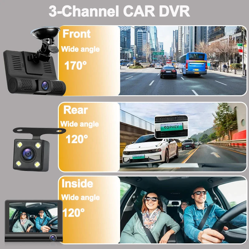 caméra embarquée voiture double objectif avant intérieur - Drive Live
